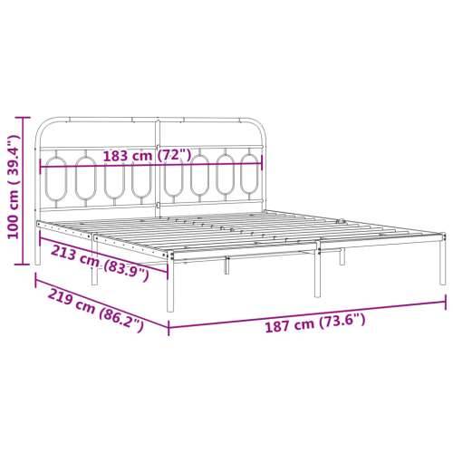 Metalni okvir za krevet s uzglavljem bijeli 183x213 cm - Bijela 183 x 213 cm s uzglavljem Cijena