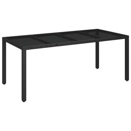 Vrtna garnitura - 9-dijelni vrtni blagovaonski set s jastucima crni od poliratana - Crna i krem 190 x 90 x 75 cm Bez naslona za  Cijena