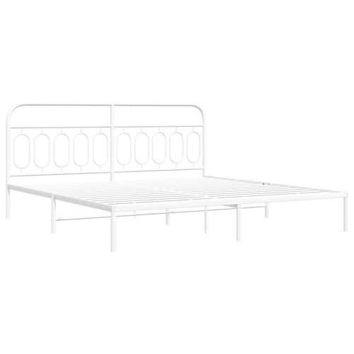 Metalni okvir za krevet s uzglavljem bijeli 200x200 cm - Bijela 200 x 200 cm s uzglavljem Cijena