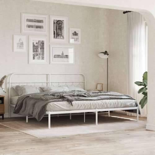 Metalni okvir za krevet s uzglavljem bijeli 200x200 cm - Bijela 200 x 200 cm s uzglavljem Cijena