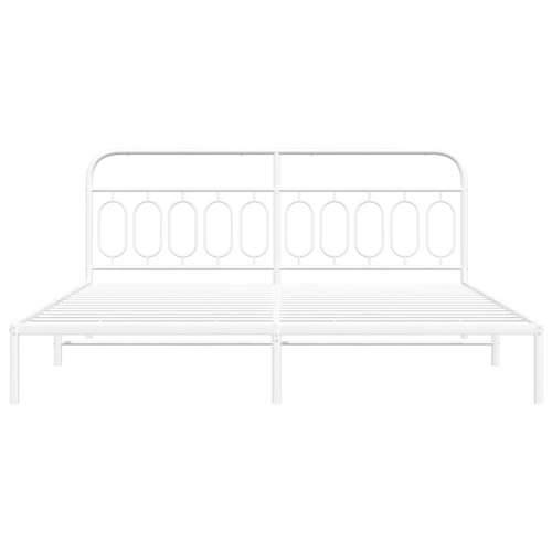 Metalni okvir za krevet s uzglavljem bijeli 200x200 cm - Bijela 200 x 200 cm s uzglavljem Cijena