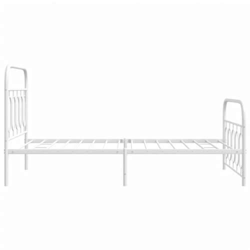 Metalni okvir kreveta uzglavlje i podnožje bijeli 100x190 cm Bijela 100 x 190 cm s uzglavljem i podnožjem Cijena