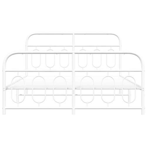Metalni okvir kreveta uzglavlje i podnožje bijeli 140 x 190 cm - Bijela 140 x 190 cm s uzglavljem i podnožjem Cijena