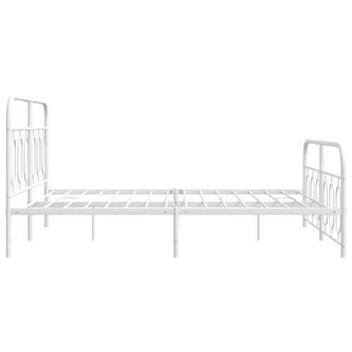 Metalni okvir kreveta uzglavlje i podnožje bijeli 140 x 190 cm - Bijela 140 x 190 cm s uzglavljem i podnožjem Cijena
