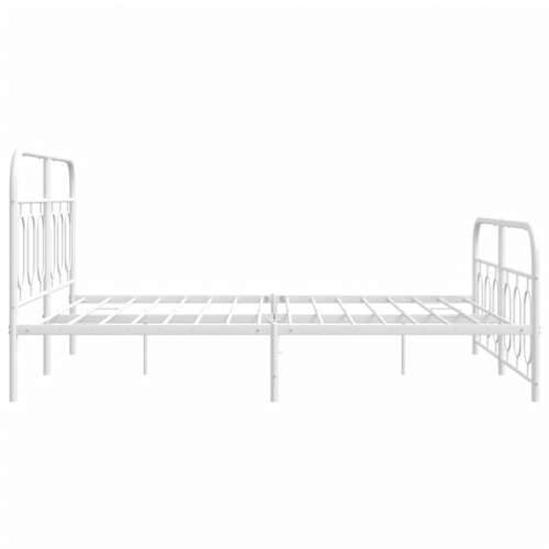 Metalni okvir kreveta uzglavlje i podnožje bijeli 150 x 200 cm - Bijela 150 x 200 cm s uzglavljem i podnožjem Cijena