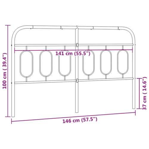 Metalno uzglavlje bijelo 140 cm - Bijela 140 cm 1 Cijena