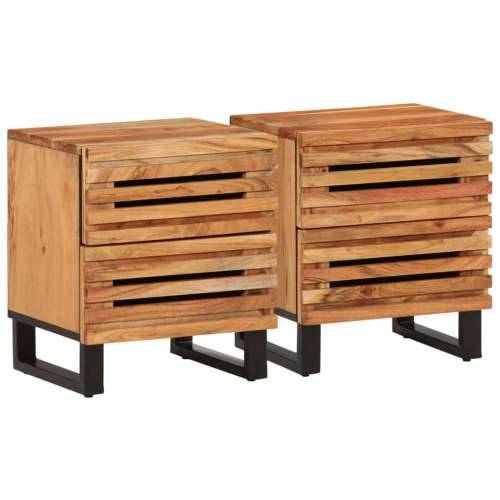 Noćni ormarići 2 kom 40 x 34 x 46 cm masivno bagremovo drvo - 2 Masivno bagremovo drvo Cijena