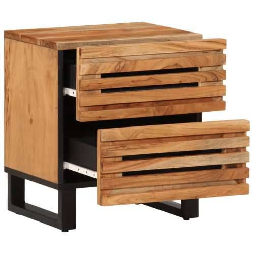 Noćni ormarići 2 kom 40 x 34 x 46 cm masivno bagremovo drvo - 2 Masivno bagremovo drvo Cijena