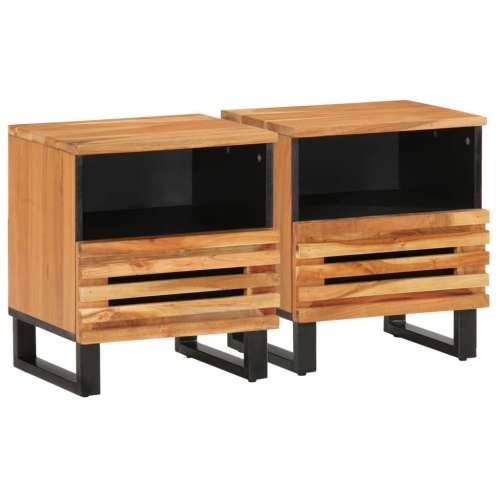 Noćni ormarići 2 kom 40 x 34 x 46 cm masivno bagremovo drvo - 2 Masivno bagremovo drvo Cijena