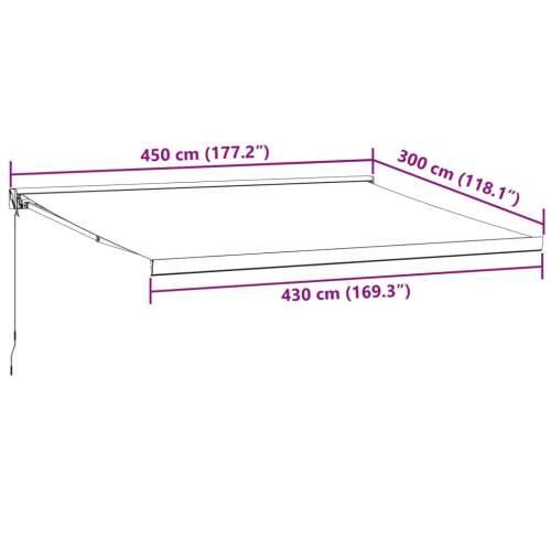 Tenda na ručno uvlačenje bordo 450 x 300 cm - boja burgundca i bijela 450 x 300 cm 1 Cijena