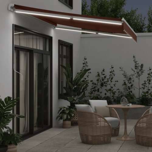 Tenda na ručno uvlačenje s LED smeđa 350 x 250 cm - Smeđa i bijela 350 x 250 cm 1 Cijena