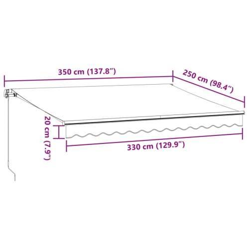 Tenda na ručno uvlačenje s LED smeđa 350 x 250 cm - Smeđa i bijela 350 x 250 cm 1 Cijena