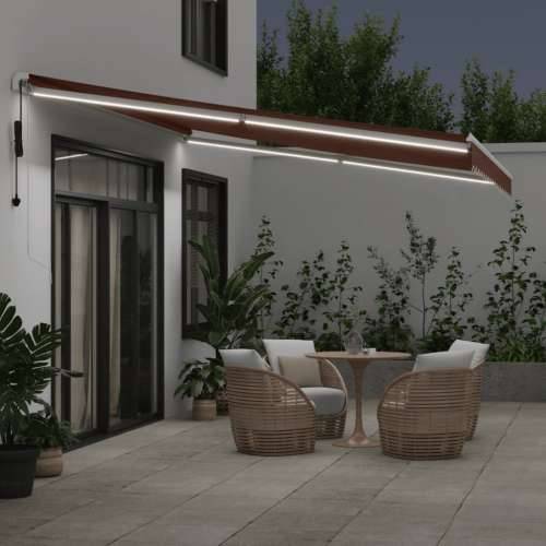 Tenda na automatsko uvlačenje s LED smeđa 450 x 300 cm - Smeđa i bijela 450 x 300 cm 1 Cijena