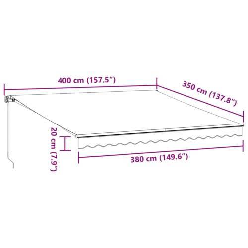 Tenda na automatsko uvlačenje smeđa 400 x 350 cm - Smeđa i bijela 400 x 350 cm 1 Cijena