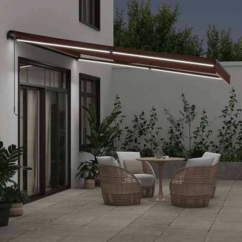 Tenda na ručno uvlačenje s LED smeđa 400 x 350 cm - Smeđa 400 x 350 cm 1 Cijena