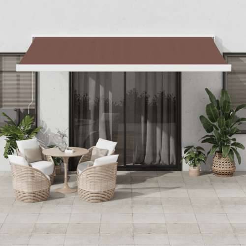 Tenda na ručno uvlačenje smeđa 450 x 300 cm - Smeđa i bijela 450 x 300 cm 1 Cijena