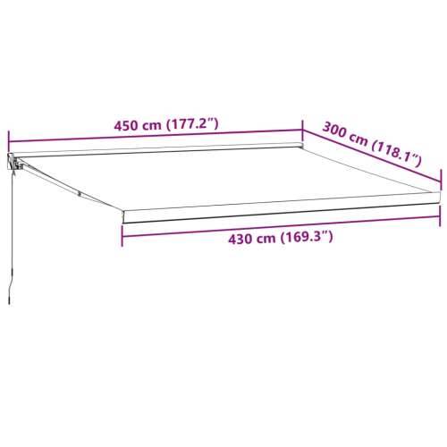 Tenda na ručno uvlačenje smeđa 450 x 300 cm - Smeđa i bijela 450 x 300 cm 1 Cijena