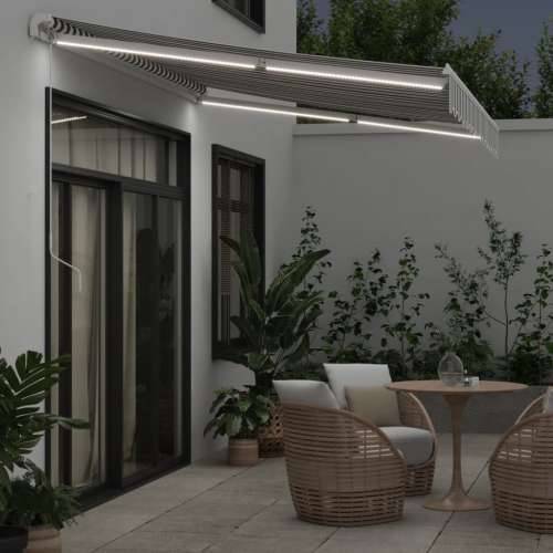 Tenda na ručno uvlačenje s LED antracit i bijela 350 x 250 cm - Antracit i bijela 350 x 250 cm 1 Cijena