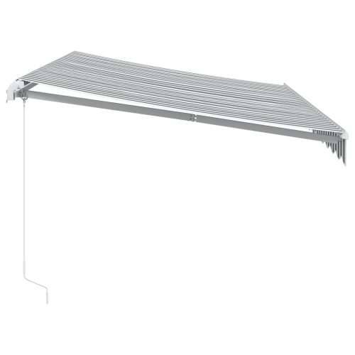 Tenda na ručno uvlačenje s LED antracit i bijela 350 x 250 cm - Antracit i bijela 350 x 250 cm 1 Cijena