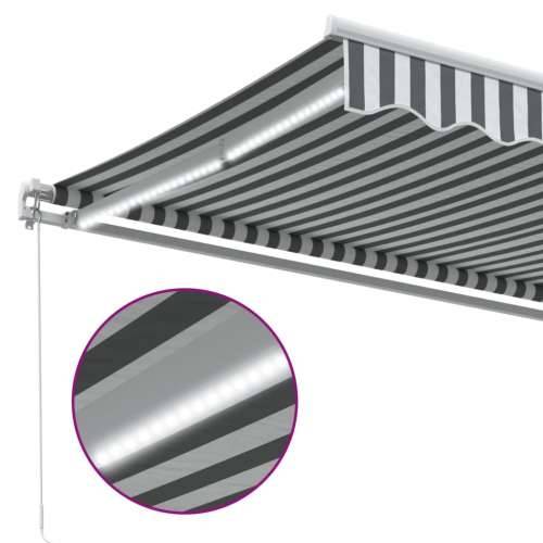 Tenda na ručno uvlačenje s LED antracit i bijela 350 x 250 cm - Antracit i bijela 350 x 250 cm 1 Cijena
