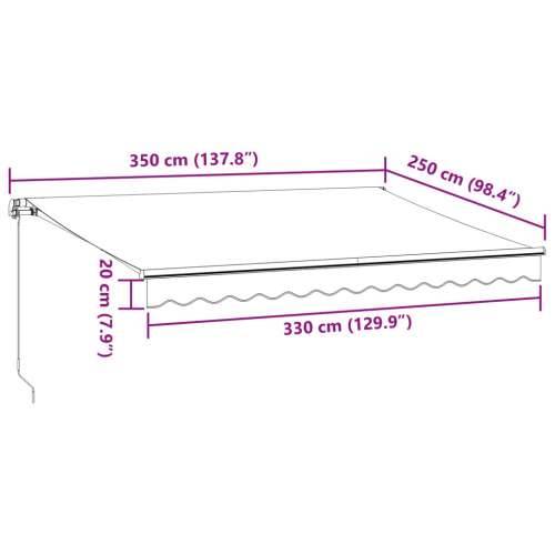 Tenda na ručno uvlačenje s LED antracit i bijela 350 x 250 cm - Antracit i bijela 350 x 250 cm 1 Cijena