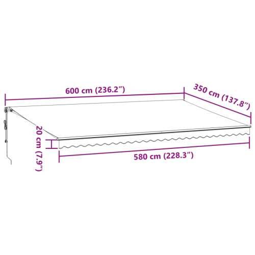 Tenda na automatsko uvlačenje antracit i bijela 600 x 350 cm - Antracit i bijela 600 x 350 cm 1 Cijena