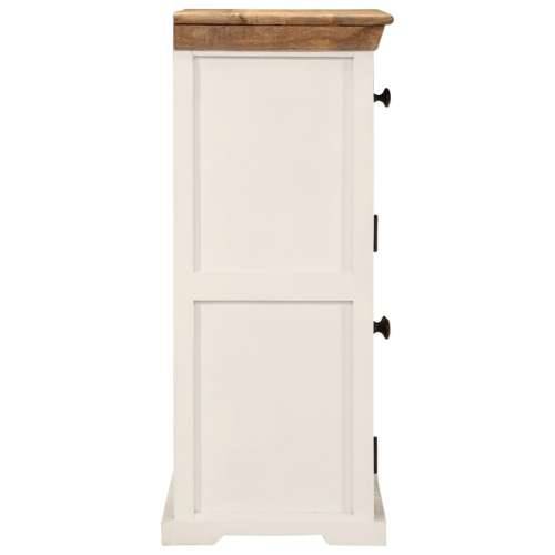 Komoda bijelo-smeđa 55x30x73 cm od masivnog grubog drva manga - 55 x 30 x 73 cm 1 Cijena