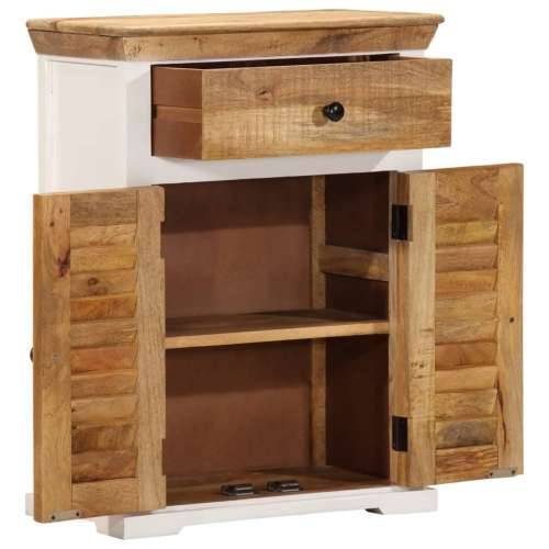 Komoda bijelo-smeđa 55x30x73 cm od masivnog grubog drva manga - 55 x 30 x 73 cm 1 Cijena