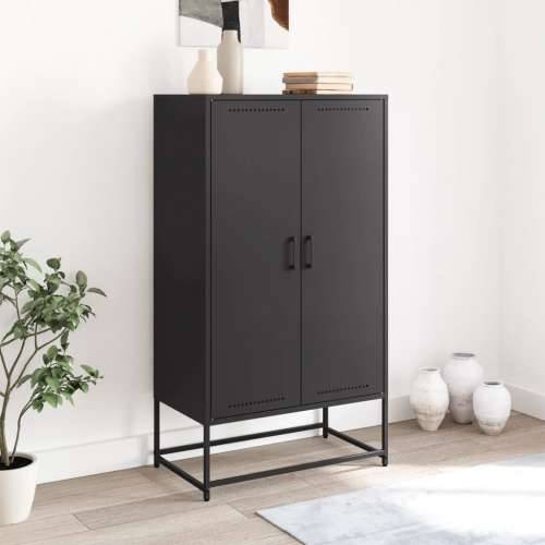 Visoka komoda crna 68,5 x 38,5 x 123,5 cm čelična - Crna 1 Cijena