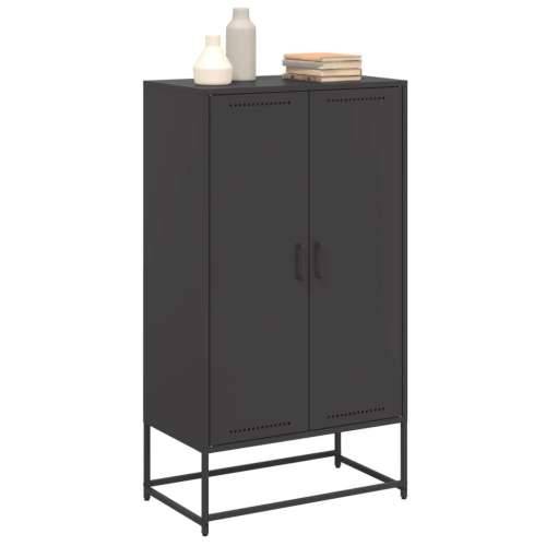 Visoka komoda crna 68,5 x 38,5 x 123,5 cm čelična - Crna 1 Cijena