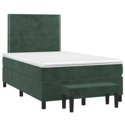 Krevet box spring s madracem tamnozeleni 120x190 cm baršunasti - Tamnozelena 120 x 190 cm Obično s čavlima Cijena