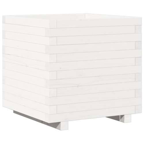 Vrtna sadilica bijela 50 x 50 x 49,5 cm od masivne borovine Cijena
