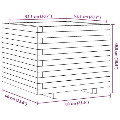 Vrtna sadilica 60x60x49,5 cm od masivnog drva duglazije Cijena