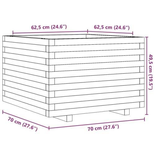 Vrtna sadilica 70x70x49,5 cm od masivne borovine Cijena