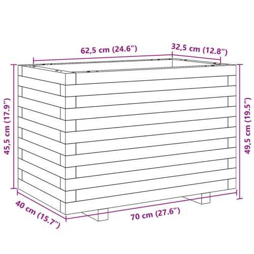 Vrtna sadilica 70x40x49,5 cm od masivne borovine Cijena