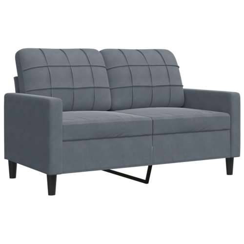 2-dijelni set sofa s jastucima tamnosivi baršunasti - Tamno siva Bez oslonca za noge Cijena