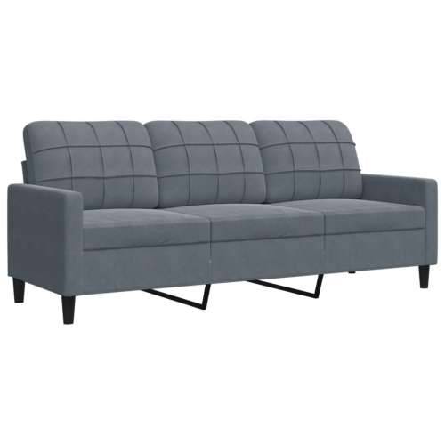 2-dijelni set sofa s jastucima tamnosivi baršunasti - Tamno siva Bez oslonca za noge Cijena