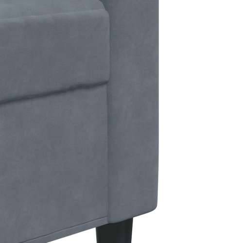 2-dijelni set sofa s jastucima tamnosivi baršunasti - Tamno siva Bez oslonca za noge Cijena
