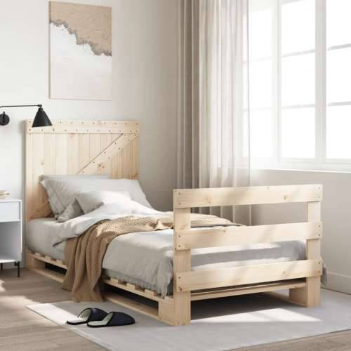 Okvir kreveta s uzglavljem 90 x 200 cm od masivne borovine - Prirodna 90 x 200 cm Ne with triangle headboard & footboard Cijena