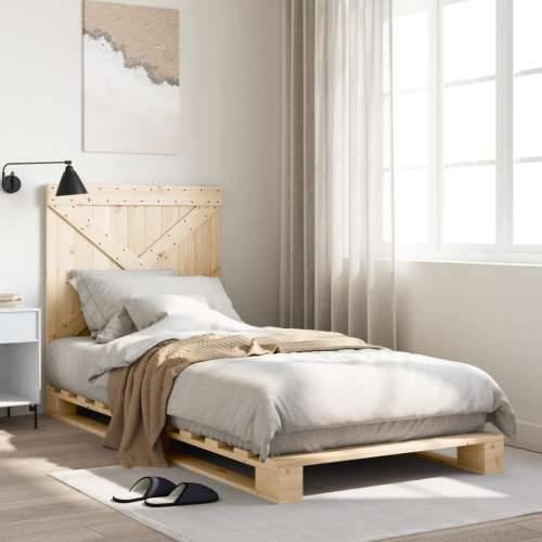 Okvir kreveta s uzglavljem 90 x 200 cm od masivne borovine - Prirodna 90 x 200 cm Ne with cross headboard Cijena