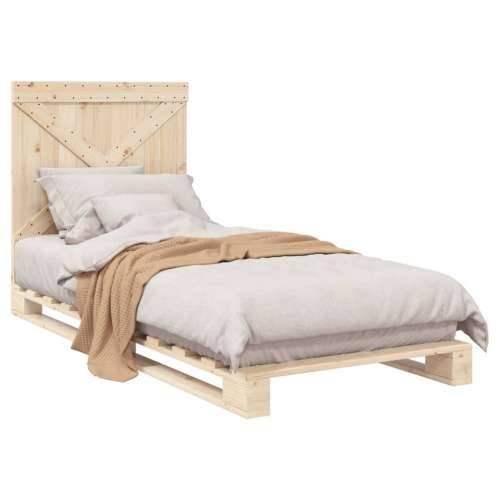 Okvir kreveta s uzglavljem 90 x 200 cm od masivne borovine - Prirodna 90 x 200 cm Ne with cross headboard Cijena