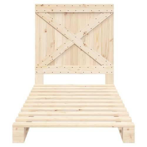 Okvir kreveta s uzglavljem 90 x 200 cm od masivne borovine - Prirodna 90 x 200 cm Ne with cross headboard Cijena