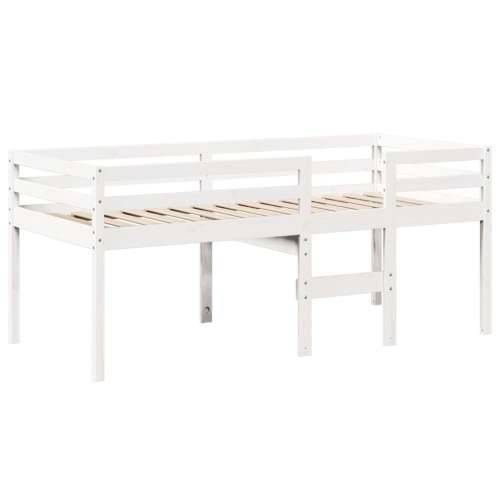 Visoki krevet s krovom bijeli 80 x 200 cm od masivne borovine - Bijela 80 x 200 cm Cijena