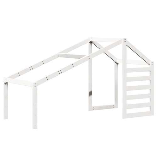 Visoki krevet s krovom bijeli 80 x 200 cm od masivne borovine - Bijela 80 x 200 cm Cijena