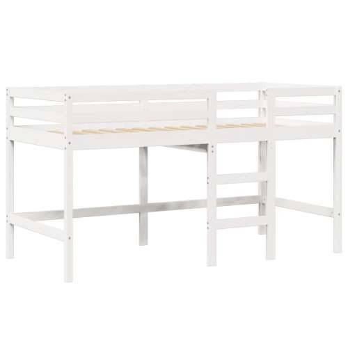 Krevet na kat s ljestvama i krovom bijeli 90x200 cm od borovine - Bijela 90 x 200 cm Cijena