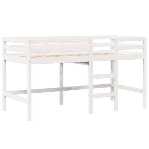 Krevet na kat s ljestvama i krovom bijeli 80x200 cm od borovine - Bijela 80 x 200 cm Cijena