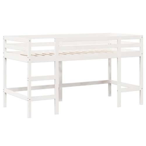 Krevet na kat s ljestvama i krovom bijeli 80x200 cm od borovine - Bijela 80 x 200 cm Cijena