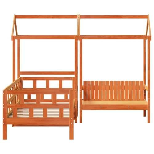 Set dnevnog kreveta s krovom voštano smeđi 90x190 cm borovina - Voštano smeđa 90 x 190 cm Cijena