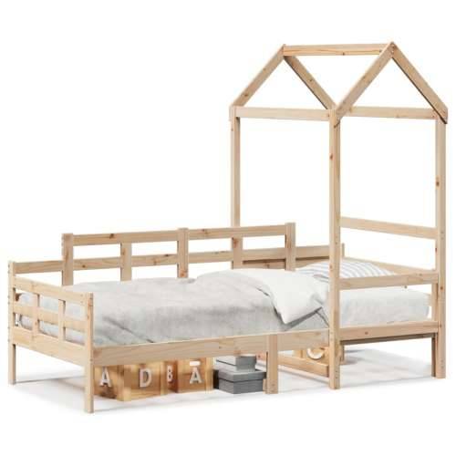 Dnevni krevet s krovom 90x200 cm od masivne borovine - Prirodna 90 x 200 cm Cijena