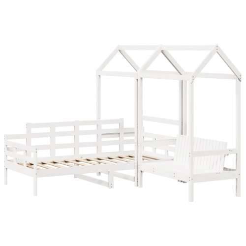 Dnevni krevet i klupa s krovom bez madraca bijeli 80x200 cm - Bijela 80 x 200 cm Cijena